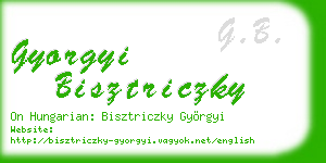 gyorgyi bisztriczky business card